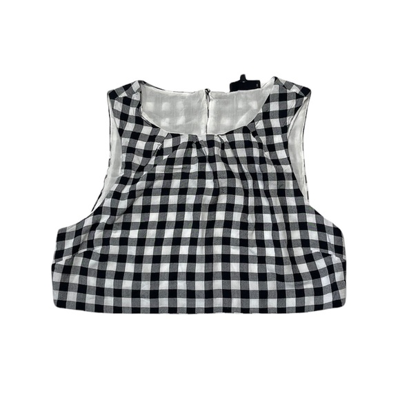 Majorelle | Black and White Gingham Checkered Cropped Top - Picture 2 of 15